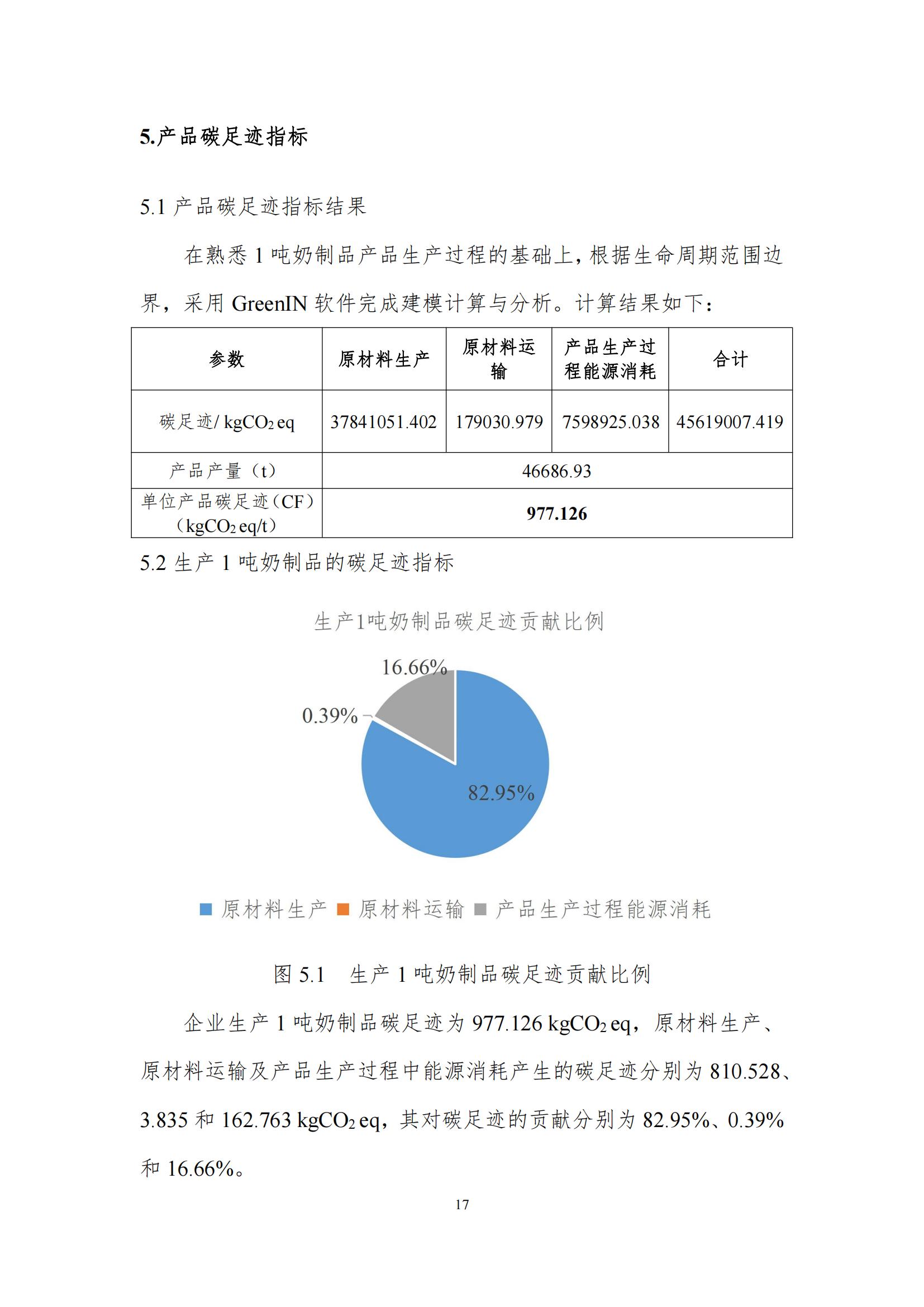 《郑州花花牛乳制品有限公司产品碳足迹报告》公示